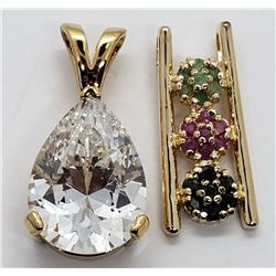 2-GORGEOUS GOLD TONED PENDANTS (1)LARGE