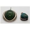 Image 2 : 2-VINTAGE TEARDROP PENDANTS WITH GREEN