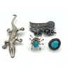 Image 2 : 2 BROOCHES + 2 PINS- SPIDER ALLIGATOR NAVAJO