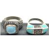 Image 2 : 2-STERLING RINGS WITH TURQUIOISE STONES