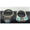 Image 3 : 2-STERLING RINGS WITH TURQUIOISE STONES