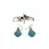 Image 2 : 2 PAIRS STERLING EARRINGS DOLPHIN/TURQ/ONXY