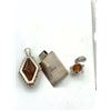 Image 2 : 3 STERLING PENDANTS W/ BALTIC AMBER CNTR!