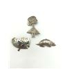 Image 1 : 3 STERLING BROOCHES OWL, GIRL, PORCUPINE