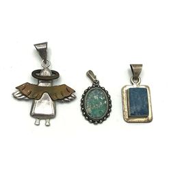 3 STERLING PENDANTS VINTAGE!