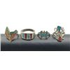 Image 2 : 4  RINGS WITH TURQUOISE AND RED