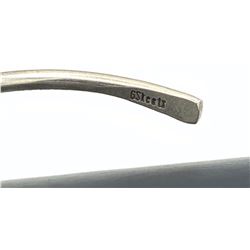 2 STERLING BANGLES BLACK AND RED STONE