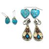 Image 1 : 3 PAIRS OF STERLING TURQUOISE EARRINGS