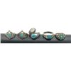 Image 2 : 5 RINGS W TURQUOISE STONES .925 SZ 8-9