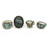 Image 1 : 4 STERLING ABALONE INLAY RINGS SZ 6-8