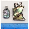 Image 3 : 2 ABALONE INLAY PENDANTS STERLING