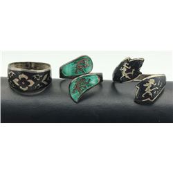3 SIAM RINGS STERLING