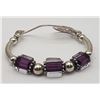 Image 1 : VINTAGE STERLING BRACELET WITH PURPLE SQUARE
