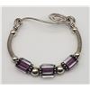 Image 2 : VINTAGE STERLING BRACELET WITH PURPLE SQUARE