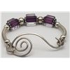 Image 3 : VINTAGE STERLING BRACELET WITH PURPLE SQUARE