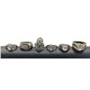 Image 2 : 6 STERLING TONED RINGS W CLEAR STONES
