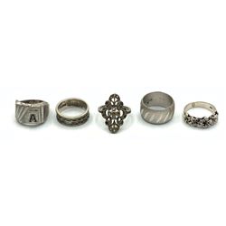 5 STERLING RINGS SIZE 5
