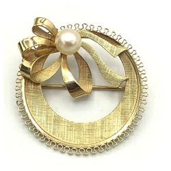 12/20 GOLD FILLED BROOCH W BOW