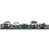 Image 2 : 5-SIZE 7 STERLING RINGS W GREEN/BLUE STONES