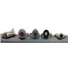 Image 1 : 5 RINGS STERLING W DARK STONES SZ 5