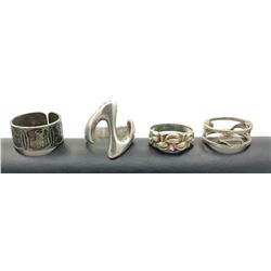 4 STERLING RINGS NO STONES SIZE 7