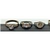 Image 4 : 6 STERLING RINGS WITH CLEAR STONES!!!!