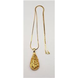 24 INCH GOLD TONED STERLING NECKLACE WITH