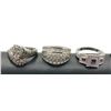 Image 4 : 5 ELEGANT STERLING RINGS W CLEAR STONES