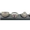 Image 5 : 5 ELEGANT STERLING RINGS W CLEAR STONES