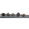 Image 1 : 5 STERLING RINGS WITH RED STONES VINTAGE