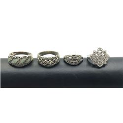 4 RINGS  MARCASITE ELEGANT
