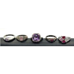 5 STERLING RINGS SIZE 7