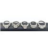 Image 3 : 5 SHINY STERLING RINGS- CLEAR STONES CLEAN!