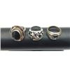 Image 4 : 3 BLACK STONE RINGS LARGE STONES STERLING