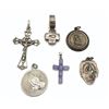 Image 1 : 6 RELIGIOUS PENDANTS CROSS, PRAYER HANDS ETC