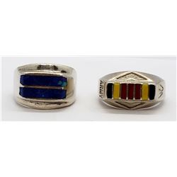 2-STERLING MEN'S RINGS (1)MARKED MEXICO WITH