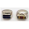 Image 2 : 2-STERLING MEN'S RINGS (1)MARKED MEXICO WITH