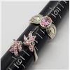 Image 4 : 5-STERLING RINGS WITH LIGHT PINK STONE ACCENTS