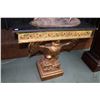 Image 1 : Eagle motif gold tone console table with granite top 33" wide