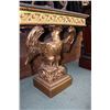 Image 2 : Eagle motif gold tone console table with granite top 33" wide