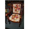Image 1 : Pair of antique parlour chairs, including one rocker, each with ball and claw feet, open arms and fl