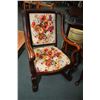 Image 2 : Pair of antique parlour chairs, including one rocker, each with ball and claw feet, open arms and fl