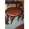 Image 1 : Semi contemporary oval coffee table and matching single drawer end table on cabriole support, made i