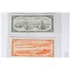 Image 2 : Two 1954 Canadian bank notes including a fifty dollar bill and a twenty dollar bill