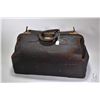 Image 1 : Antique elephant hide doctor's bag, 15" in height, 19" wide and 12" deep