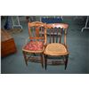 Image 1 : Two antique side chairs, one with rattan seat and one with upholstered seat
