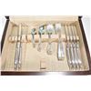 Image 2 : Vintage wooden canteen of Wallace sterling silver "Stradivari" flatware including setting for six of