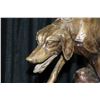 Image 2 : Bronze hound dog tied to tree statue, 28" in height