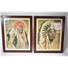 Image 1 : Four framed prints of First Nations Indian chiefs by John Byrne