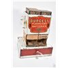Image 1 : Vintage Burgess battery counter top retail display with three original cardboard battery sleeves, 10